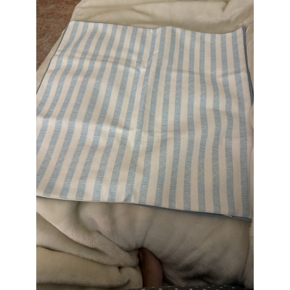 Jillian Harbor Pillow Cover Baby Blue And White Striped 19 X 19 Baby Blue Piping